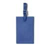 Etiquetas de equipaje personalizadas de cuero azul océano