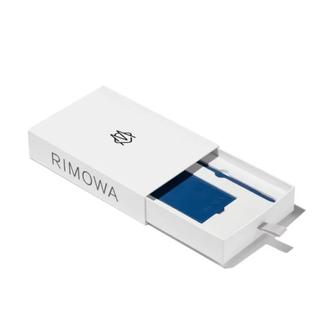 Etiquetas de equipaje personalizadas de cuero azul océano