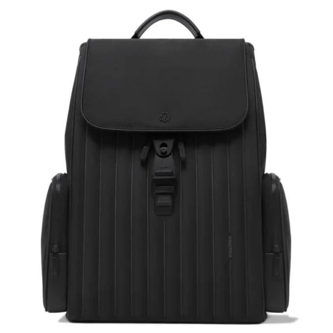 Flap grande en nailon y cuero Mochila